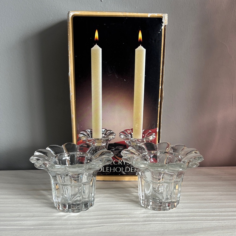 VTG ‎ Borgonovo Queen Crystal
Candleholder Set in Original Box